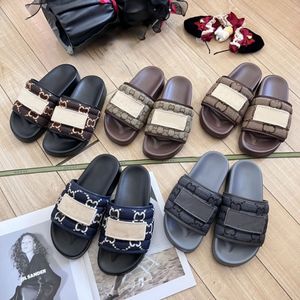 designer sandals slipper High version G summer mens womens couples wear-resistant word beach with printed letter bread slippers
