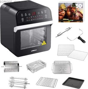 Air Fryers 12,7-Quarts 15-in-1 Electric Air Fryer-Ofen mit Rotisserie und Dehydrator + 50 Rezepte QT Black Y240402