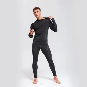 Herrens termiska underkläder sportkomprimering kostym fitness träning wicking sportkläder mma rashguard jiu jitsu herr långa johns