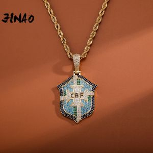 Collane JINAO stile europeo e americano di alta qualità Ice Cravejado AAA + zirconi cubici collana pendente gioielli per regalo