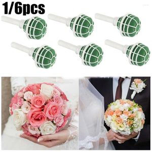 Fiori decorativi 1/6pcs 18 cm da sposa da sposa decorazione del bordo bouquet supporto in schiuma verde basta di base per manico floreale verde