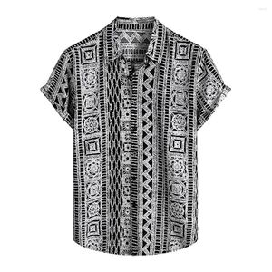 Men's Casual Shirts Fashion Party Daily Holiday Shirt Blouse Button Down Collared Mens T Dress Up Printed Short Sleeve