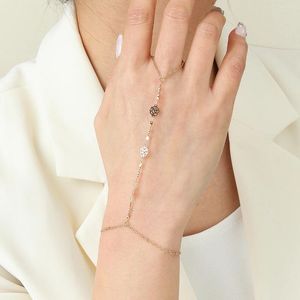 Браслеты-ссылки QIAMNI, модный цветочный кулон-цепочка, браслет на запястье для женщин, уникальный браслет для невесты на палец, тренд 2024, эстетические украшения