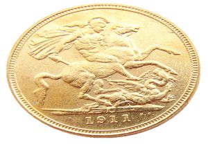 Великобритания 1 соверен 1911 1919 7 шт. дата для выбора ремесла позолоченные копии монет продвижение фабрики хороший дом Accesso6912433
