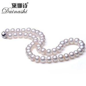 Dainashi Top Quality AAAA High Luster 6-11mm Natural Freshwater Pearl Necklace For Women Wedding Gift 45cm 925 Silver Clasp240327