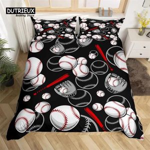 Sängkläder sätter barn baseball set boll sport täcke cover singel kung för pojkar tonåringar polyester bat handskar tröstare