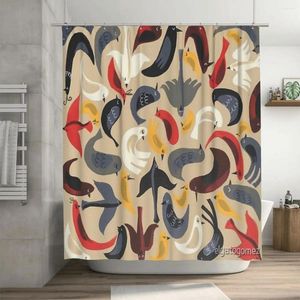 シャワーカーテンバーディーコラージュカーテン72x72inフック付きパーソナライズパターンバスルームの装飾