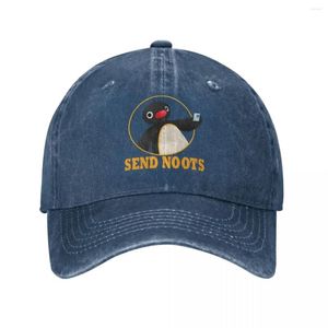 Top kapakları Noots Gönder Pingu Pinga Penguin Erkek Kadın Beyzbol Kapağı Sıkıntılı Pamuk Şapkalar Vintage Açık Aktiviteler Hediye Snapback Hat