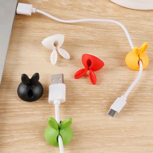 Silicone Organizer Clamp Cable Winder Desktop Tidy Management Clips Rabbit Cable Holder for Mouse Headphone Computer Wire Fixer