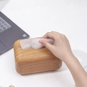 2024 Tissue Box Napkin Storage Holder Wooden Cover ABS Toilet Paper Case Container Simple Stylish Home Car Desktop Organizerfor stylish tissue holder