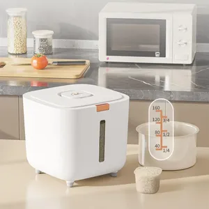 Storage Bottles High-quality Rice Dispenser Moisture-proof Bucket With Transparent Scales Measuring Cup Efficient Grain Container