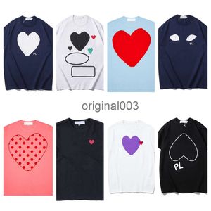 Mens T-shirts Summer CDGS T-shirts CDGS Spela T-shirt Kommeser Kort ärm Womens des Badge Garcons broderier Comes Heart Red Love Shirt AJ AJ