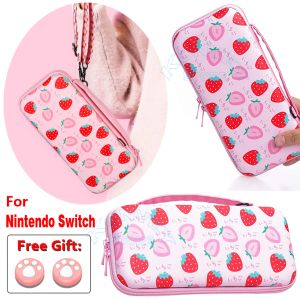 Sacos para nintend switch rosa kawaii caso capa ns bonito armazenamento eva saco de transporte viagem pc casca dura para nintendo switch game console