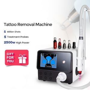 Portable Professional Q Switch ND YAG Laser Tattoo Borttagning Freckle Lazer Handle Power Supply Portatil Machine