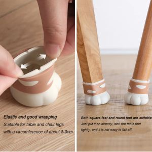SHIMOYAMA Chair Leg Caps Silicone Furniture Table Feet Covers Socks Floor Protector Non-slip Cat Claw Foot End Pads Home Decor