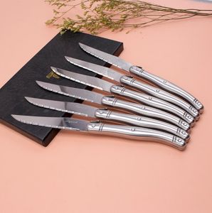 To encounter France 6pcs High quality laguiole stainless steel dinnerwarecutlery Steak Knife Set tableware set D190117025207841