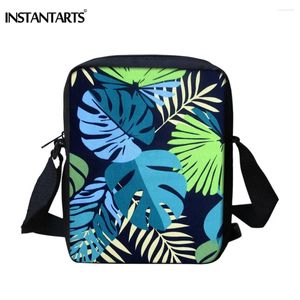 Bolsas de ombro INSTANTÂNEOS Mulheres Pequenas Bolsas Mensageiro Folhas Tropicais Impressas Crossbody para Lady Casual Meninas Menino Viagem Mini