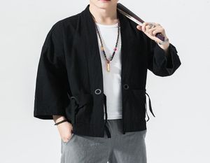 2019 verão harajuku homens roupas de proteção solar quimono jaquetas casuais masculino ponto aberto sólido estilo chinês jaqueta masculina outwear19180162