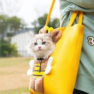 Kedi taşıyıcılar moda omuz çantası tuval konfor tote evcil köpek köpek yavrusu yavru kedi taşıyıcı açık seyahat el çantası nefes alabilir sevimli