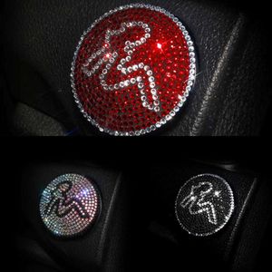 Upgrade Luxury One-Key Start Button Cover Car Engine Ignition Start Button Protective Cover Car Stickers Pink Car Accessories For Girls