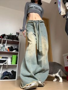 Jeans femininos y2k mulheres vintage streetwear coreano baggy carga retro reta pára-quedas calças denim calças fada grunge alt roupas