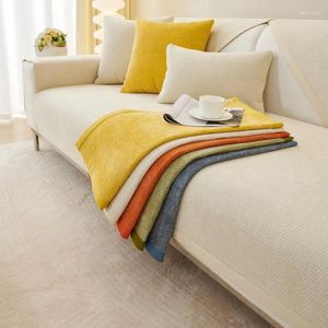 Cadeira cobre Chenille cor sólida sofá almofada quatro estações universal antiderrapante 2024 simples capa de couro moderno