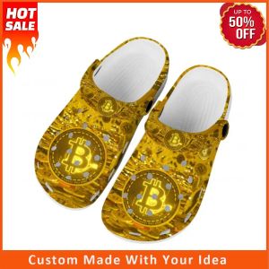 Sapatos bitcoin criptocurrency miner miner btc moeda home tapas de água personalizadas para homens adolescentes tênis de sapato de taco de tama