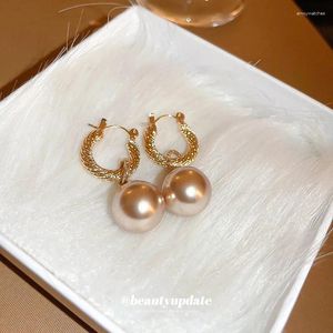 Kolczyki obręcze marzycielskie złote perły luksus jakość France królewska design butik kobiet