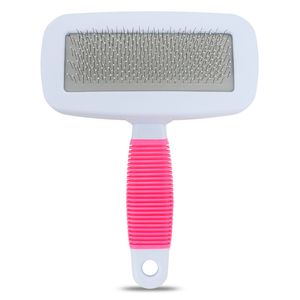 Wave rubber handle non-slip dense comb small 14cm pet comb beauty comb open knot steel needle dog comb wholesale