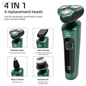 Electric Shavers USB Rechargeable Multi-function Shaver LCD Digital Display Three-head Floating Razor Beard Trimmer Hair Cutting Machine 2442