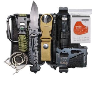 Paracord Outdoor Survival Kit Set Camping -Reise -Überlebensausrüstung Erste Hilfe SOS EDC Notfall Tactical Survival Stift Decke Geil
