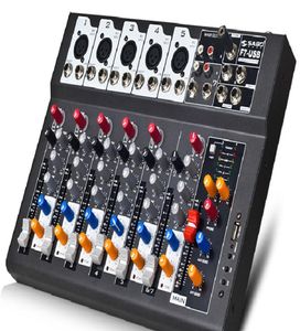 F7USB Mini Audio Mixer Console with USBBuilt in effect processor Audio Mixer 7 channel mixer sound console 48v power supply6700583