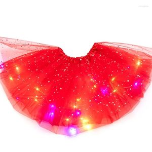 Gonne Donna Ragazza Stellata per Sky Star Gonna con paillettes LED illuminata Colorata a strati Tulle Balletto Abito corto luminoso