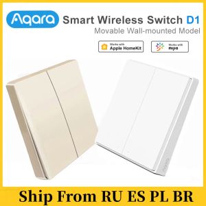 Controllo aqara switch smart leggero controllo telecomando zigbee wifi wireless chiave interruttore muro d1 lavora con hub gateway 3 hub homekit xiaomi mi home