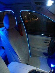 3M DIY -dekoration Auto Car Interior Led El Wire Rope Tube Neon Light Line with Controller för Show Wedding Party Decor7063572