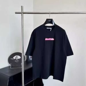 24SS Nova camiseta de manga curta com colagem 3D adesiva para casa de acne para homens e mulheres