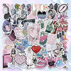 60/123pcs rosa Kawaii y2k Domi Girls adesivi gotici carini anime decalcomanie anime case per laptop stazionamento per latta