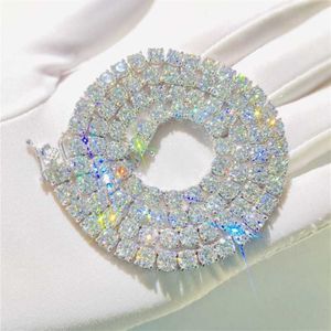Designer de jóias personalizado hip hop bling vvs1 3mm 4mm 5mm 6 5mm gelo fora diamante moissanite tênis chain159a