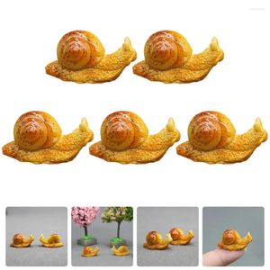 Garden Decorations 5 Pcs Resin Crafts Simulation Little Snail Miniatures Toys Figurines Statuette Tiny