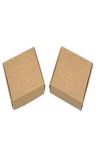 50pcslot 555515cm Small Natural Brown Kraft Paper Box Wedding Gift Jewelry Packing Box Party Supplies Ring Earring Packaging7205593