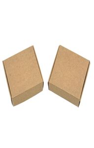 50 pzlotto 555515 cm piccola scatola di carta kraft marrone naturale regalo di nozze scatola di imballaggio di gioielli forniture per feste anello orecchino packaging7205593