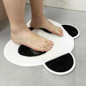 Bath Mats Silicone Cute Panda Non-Slip Foot Massage Mat Suge Back Eco -vänlig rengöring Badrumsäkerhet Dusch C V9F3