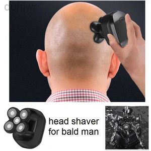 Barbeador elétrico molhado seco cabeça careca barbeador para homem balder 5d navalha perto máquina de barbear crânio clipper barbeado aparador masculino 2442
