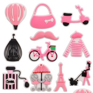 Schuhteile Zubehör Großhandel 100 Stücke PVC Handtasche Motorrad Fahrrad Kleid pro Tasche Kleidung Frau Bart Garten Charms Kinder Buck DHNPA