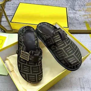 Designer women's Sandals High Quality Men's Slides Canvas jacquard Casual Slippers Platform Summer Brand shoes 35-45 With box