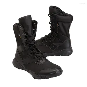 Buty fitness Summer Breathable Mesh Lekka waga Buty Tactical Army Boots Men Outdoor Sport Camping Holting High Tube cienki