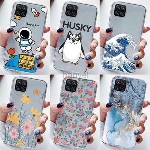 Cell Phone Cases For Samsung Galaxy A12 5G Case Flowers Soft Silicone Back for M12 Cover F12 Coque Funda Bag Transparent Capa 2442