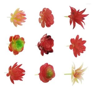 Dekoratif Çiçekler Simüle Bitki Kırmızı Bebek Lotus Yapay Etli Bitkiler Bonsai Rastgele Çeşit