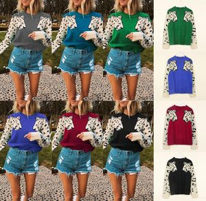 Autumn Winter Leopard tryckt tröja Kvinnor långärmad o Neck Casual Sticked Pullovers Feamle Streetwear Cloth3908432