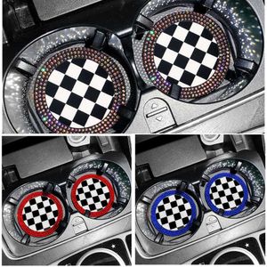 Upgrade 2Pcs Luxury Car Coaster Travel Auto Cup Mats Insert Coaster Anti Slip Crystal Universal Bling Car Accessories For Girls Woman